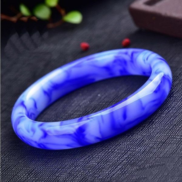 natural hand carved wide jade fashion boutique jewelry trend women's blue and white bracelet, Black
natural hand carved wide jade fashion boutique jewelry trend women's blue and white bracelet, Black