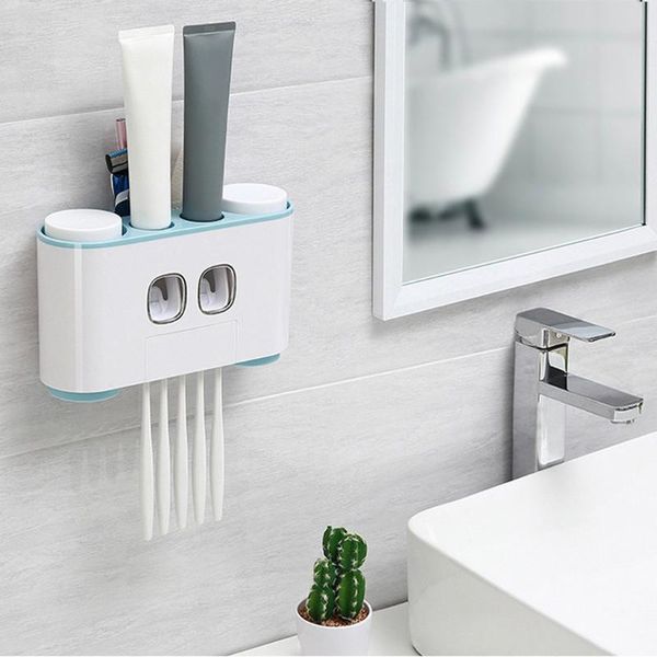 toothbrush holder multifunctional wall mounted space-saving toothpaste auto squeezer kit 2 cups cosmetic organizer for bathroom holders
toothbrush holder multifunctional wall mounted space-saving toothpaste auto squeezer kit 2 cups cosmetic organizer for bathroom holders