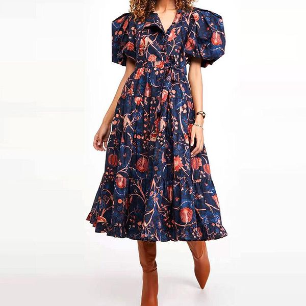 party dresses floral dress short-sleeved bow puff sleeve irregular tie waist elegant white robe vintage summer 2021 robes, White;black
party dresses floral dress short-sleeved bow puff sleeve irregular tie waist elegant white robe vintage summer 2021 robes, White;black