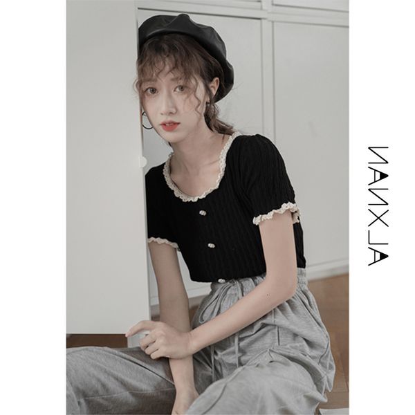 T-shirt Black short sleeve T-shirt women's Knitwear summer thin top 2020 new base coat, White
T-shirt Black short sleeve T-shirt women's Knitwear summer thin top 2020 new base coat, White