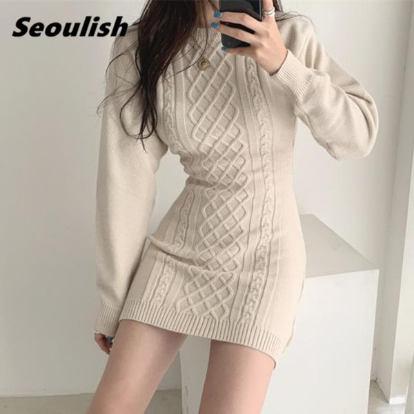 casual dresses seoulish 2021 autumn winter women's knitting wrap long sleeve o-neck sheath pencil bodycon mini dress female, Black;gray
casual dresses seoulish 2021 autumn winter women's knitting wrap long sleeve o-neck sheath pencil bodycon mini dress female, Black;gray