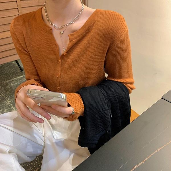 women's jackets 2021 spring and autumn sweater gentle wind soft waxy v-neck long-sleeved slim loose cardigan top, Black;brown
women's jackets 2021 spring and autumn sweater gentle wind soft waxy v-neck long-sleeved slim loose cardigan top, Black;brown