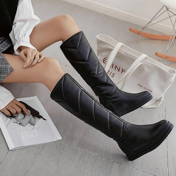 boots 2021 winter low-heeled plus velvet women's shoes with increased inner height fashionable round toe over the knee, Black
boots 2021 winter low-heeled plus velvet women's shoes with increased inner height fashionable round toe over the knee, Black