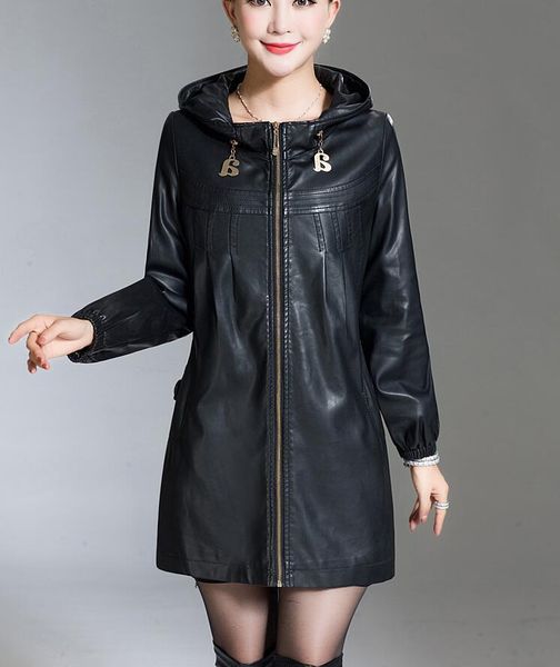women's leather & faux jacket women coat long spring winter casual fashion ladies jackets and coats plus size  2xl 3xl 4xl 5xl, Black 
women's leather & faux jacket women coat long spring winter casual fashion ladies jackets and coats plus size  2xl 3xl 4xl 5xl, Black