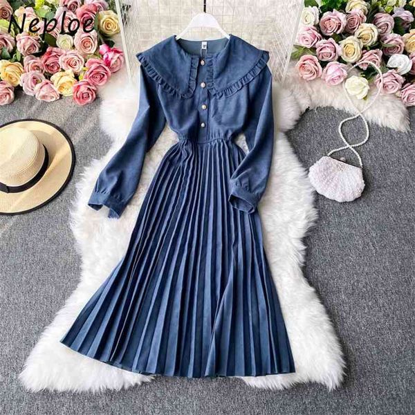 neploe peter pan collar big swing pleated dresses women autumn elegant chic button femme vestidos retro slim fit dress 210423, Black;gray
neploe peter pan collar big swing pleated dresses women autumn elegant chic button femme vestidos retro slim fit dress 210423, Black;gray