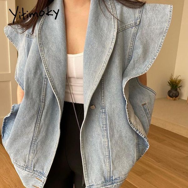 women's jackets yitimoky vintage for women turn-down collar ruffles sleeve 2021 summer fashion korean denim casual open stitch, Black;brown
women's jackets yitimoky vintage for women turn-down collar ruffles sleeve 2021 summer fashion korean denim casual open stitch, Black;brown
