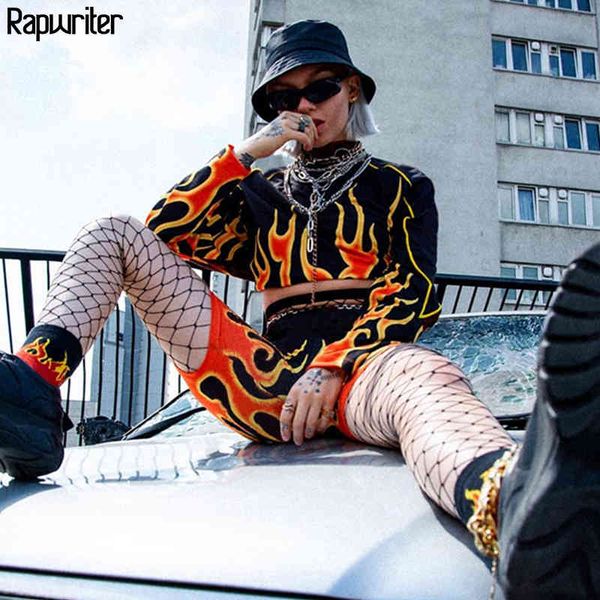 rapwriter new autumn printed flame fire sweatshirt women streetwear fashion overize women pullovers long sleeve sweatshirt 210415, Black
rapwriter new autumn printed flame fire sweatshirt women streetwear fashion overize women pullovers long sleeve sweatshirt 210415, Black