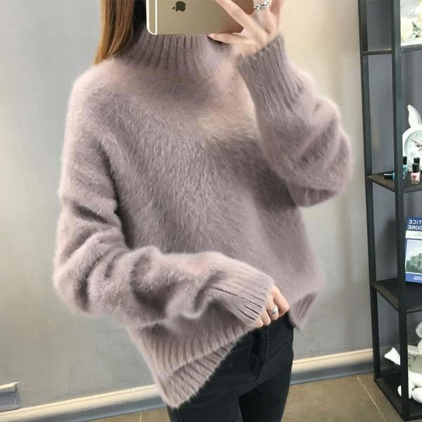 women's sweaters autumn and winter high-neck pullover sweater ladies western style wild fashion imitation mink velvet women, White;black
women's sweaters autumn and winter high-neck pullover sweater ladies western style wild fashion imitation mink velvet women, White;black