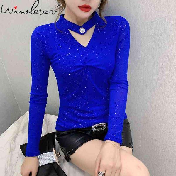 women's t-shirt fall winter european clothes t-shirt fashion hollow out shiny drape women ropa mujer all match tees t098, White
women's t-shirt fall winter european clothes t-shirt fashion hollow out shiny drape women ropa mujer all match tees t098, White
