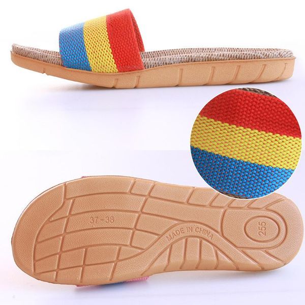 slippers women's indoor winter fashion handmade linen sandals four seasons home non-slip rainbow thick bottom casual flat shoes, Black
slippers women's indoor winter fashion handmade linen sandals four seasons home non-slip rainbow thick bottom casual flat shoes, Black