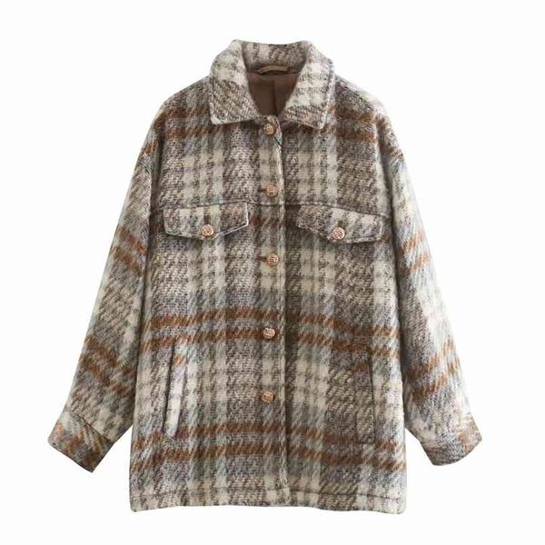 xnwmnz za women fashion check overshirt ladies vintage collared plaid coat with long sleeves female streetwear elegant girls 210914, Black;brown
xnwmnz za women fashion check overshirt ladies vintage collared plaid coat with long sleeves female streetwear elegant girls 210914, Black;brown