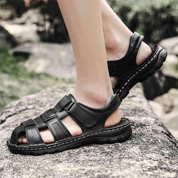 slippers summer men's sandals genuine leather outdoor leather beach shoes roman casual large size 38-48 xet0, Black
slippers summer men's sandals genuine leather outdoor leather beach shoes roman casual large size 38-48 xet0, Black