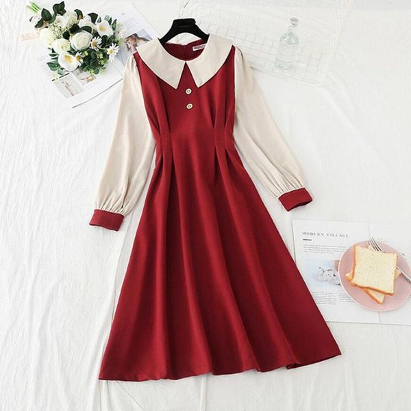 casual dresses fashion women dress 2021 autumn age-reducing doll collar female long sleeve midi bow a-line vintage vestidos, Black;gray
casual dresses fashion women dress 2021 autumn age-reducing doll collar female long sleeve midi bow a-line vintage vestidos, Black;gray