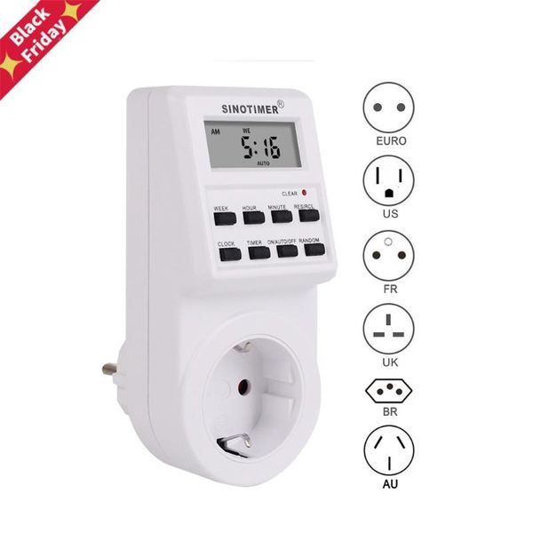 us fr br plug programmer digital weekly programmable timer switch outlet time clock socket 220v 110v timers
us fr br plug programmer digital weekly programmable timer switch outlet time clock socket 220v 110v timers