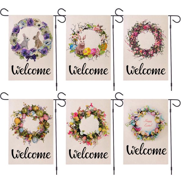easter wreath egg banner flags courtyard bunny linen double-sided printing garden flag
easter wreath egg banner flags courtyard bunny linen double-sided printing garden flag