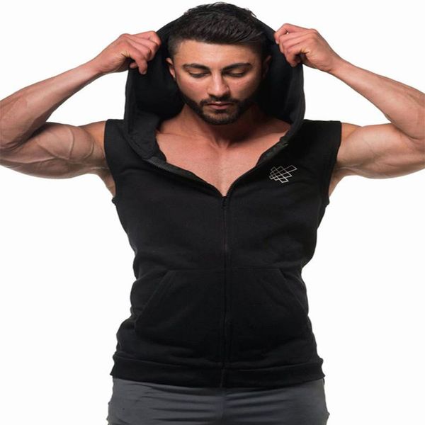 running jerseys men hooded zipper tank solid cotton tracksuit summer sweat vest gym workout sports bodybuilding t-shirt, Black;blue
running jerseys men hooded zipper tank solid cotton tracksuit summer sweat vest gym workout sports bodybuilding t-shirt, Black;blue