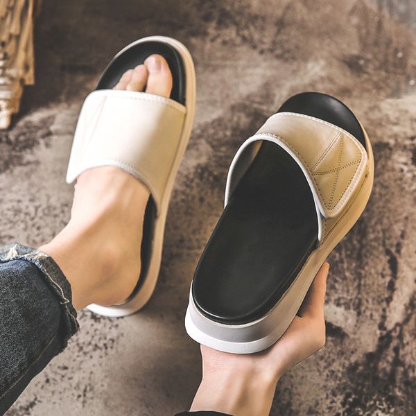 slippers men's fashion summer outdoor beach personalized anti slip wear resistant leather sandal leisure flip flop xpwo, Black
slippers men's fashion summer outdoor beach personalized anti slip wear resistant leather sandal leisure flip flop xpwo, Black