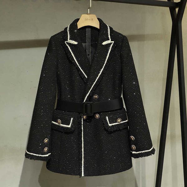 luxury evening dress 2021 tweed temperament small fragrance celebrity autumn and winter medium long black wool suit coat, Black;gray
luxury evening dress 2021 tweed temperament small fragrance celebrity autumn and winter medium long black wool suit coat, Black;gray