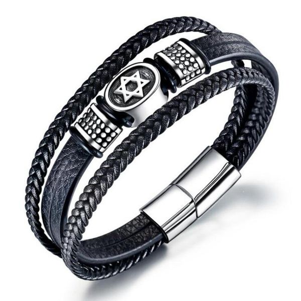 charm bracelets european and american fashion star of david multi-layer leather braided bracelet men's amulet jewelry, Golden;silver
charm bracelets european and american fashion star of david multi-layer leather braided bracelet men's amulet jewelry, Golden;silver
