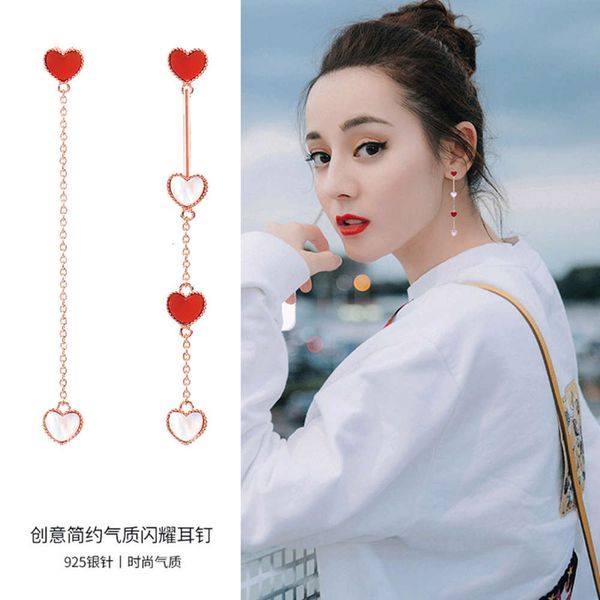 korean temperament celebrity fashion diamond red love long face thin s925 silver needle asymmetric earrings female, Black
korean temperament celebrity fashion diamond red love long face thin s925 silver needle asymmetric earrings female, Black