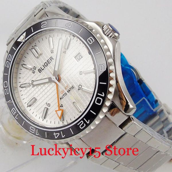 luxury 41mm men's watch stainlesss steel wristwatch type sapphire glass gmt date hand wristwatches, Slivery;brown
luxury 41mm men's watch stainlesss steel wristwatch type sapphire glass gmt date hand wristwatches, Slivery;brown