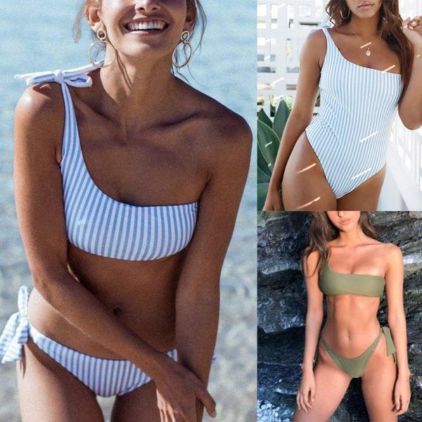 one-piece suits 9 styles womens two piece bikini set tie knot straps one shoulder swimsuit low waist side contrast colored vertical stripes
one-piece suits 9 styles womens two piece bikini set tie knot straps one shoulder swimsuit low waist side contrast colored vertical stripes