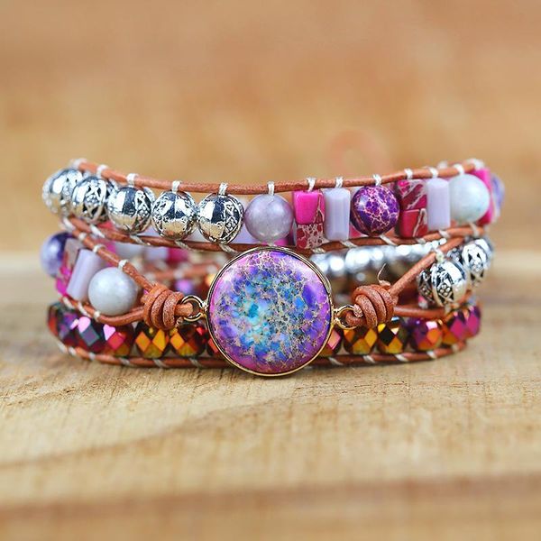 mixed natural stones round shape charm yoga wrap bracelets boho handmade energy friendship jewelry drop tennis, Golden;silver
mixed natural stones round shape charm yoga wrap bracelets boho handmade energy friendship jewelry drop tennis, Golden;silver