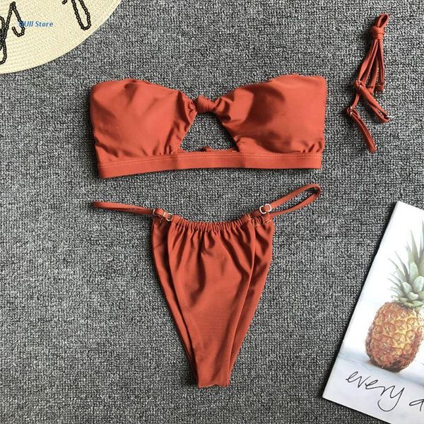 women's swimwear xx9d 5 colors women two piece bikini set detachable strapless knotted hollow out crop bandeau adjustable waistband, White;black
women's swimwear xx9d 5 colors women two piece bikini set detachable strapless knotted hollow out crop bandeau adjustable waistband, White;black
