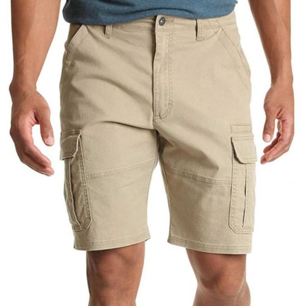 men's shorts casual 2021 summer cargo multi pockets thin men solid color all match short pants for fitness, White;black 
men's shorts casual 2021 summer cargo multi pockets thin men solid color all match short pants for fitness, White;black