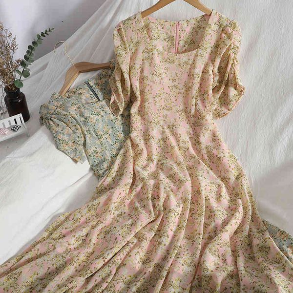 korean pleated short-sleeved print dress for womens summer elegant gentle chiffon thin and sweet floral female 210420, Black;gray
korean pleated short-sleeved print dress for womens summer elegant gentle chiffon thin and sweet floral female 210420, Black;gray