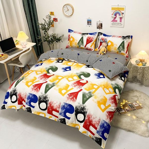 bedding sets twin king size nordic colorful gradient letters bedspread on the bed linen duvet cover sheet set
bedding sets twin king size nordic colorful gradient letters bedspread on the bed linen duvet cover sheet set