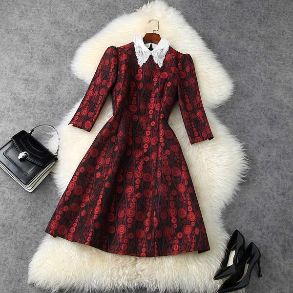 casual dresses chic peter women's pan collar vintage dress diamonds embroidery a-line c544, Black;gray
casual dresses chic peter women's pan collar vintage dress diamonds embroidery a-line c544, Black;gray