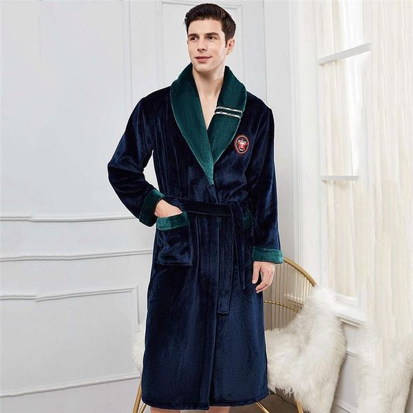 men's sleepwear coral fleece robe for men oversized 3xl kimono bath gown warm soft lapel bathrobe lingerie lovers' nightwear, Black;brown
men's sleepwear coral fleece robe for men oversized 3xl kimono bath gown warm soft lapel bathrobe lingerie lovers' nightwear, Black;brown