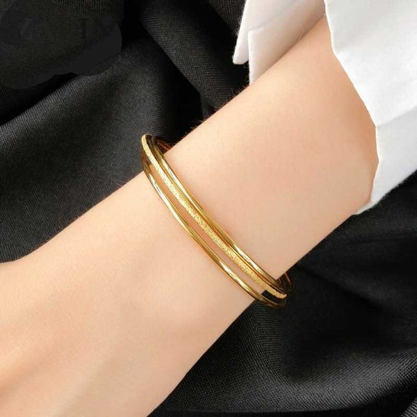 3pcs set new gold chain circle bracelet for women stainless steel bangles with charms party fashion jewelry gift accessories q0717, Black
3pcs set new gold chain circle bracelet for women stainless steel bangles with charms party fashion jewelry gift accessories q0717, Black