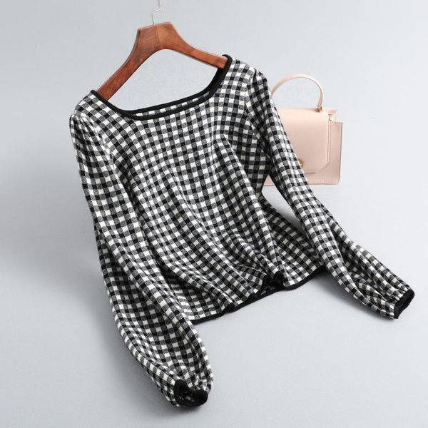 women's sweaters 2021 autumn women vintage square neck knitted pullovers plaid long sleeve cardigans fashion casual sweater, White;black
women's sweaters 2021 autumn women vintage square neck knitted pullovers plaid long sleeve cardigans fashion casual sweater, White;black