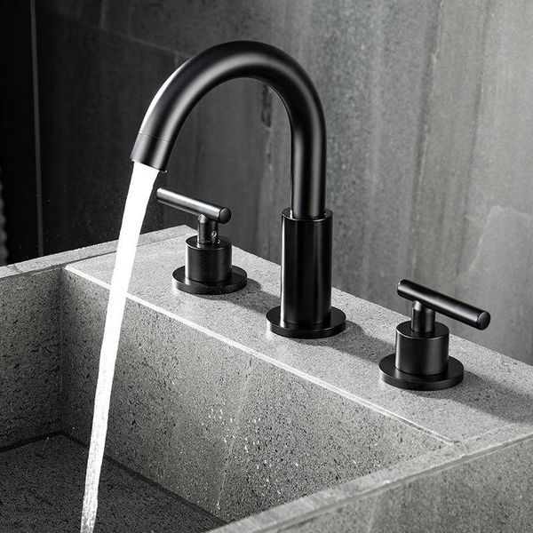 black bathroom sink faucet high brass three holes two handles rotatable basin mixer fashion design faucets
black bathroom sink faucet high brass three holes two handles rotatable basin mixer fashion design faucets