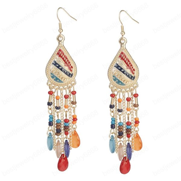 classic ethnic bohemian long corful crystal beads ladies dangle earrings jewelry orecchini wedding earring hangers, Silver
classic ethnic bohemian long corful crystal beads ladies dangle earrings jewelry orecchini wedding earring hangers, Silver
