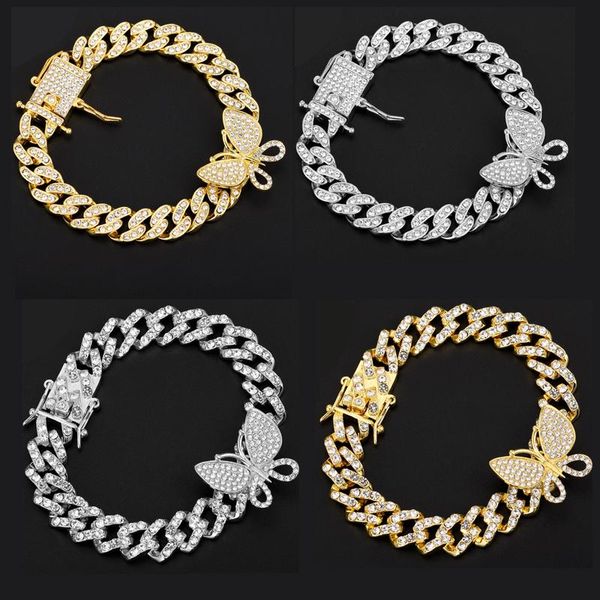 link, chain hip hop iced out men's rapper bracelet full rhinestone pave with butterfly miami cuban link for men jewelry 8inch, Black
link, chain hip hop iced out men's rapper bracelet full rhinestone pave with butterfly miami cuban link for men jewelry 8inch, Black