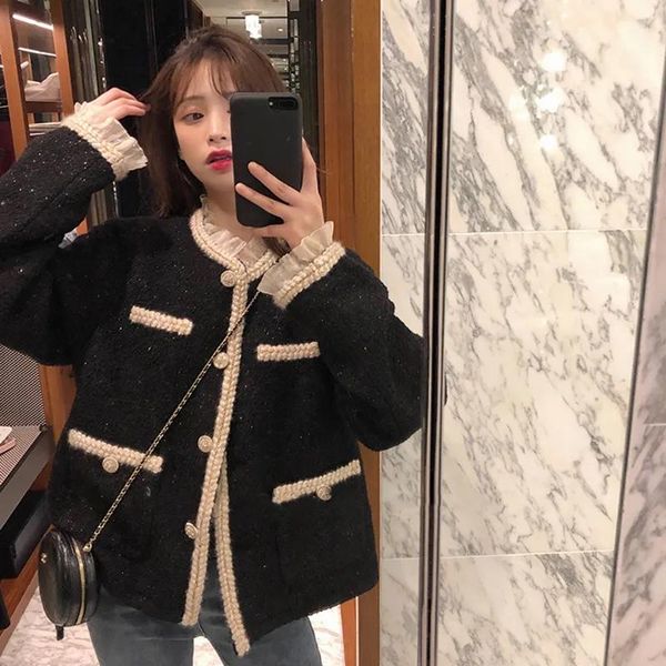 women's jackets hstar elegant slim short autumn caot women korean style lace pathchwork tweed court knitted cardigan outwear, Black;brown
women's jackets hstar elegant slim short autumn caot women korean style lace pathchwork tweed court knitted cardigan outwear, Black;brown