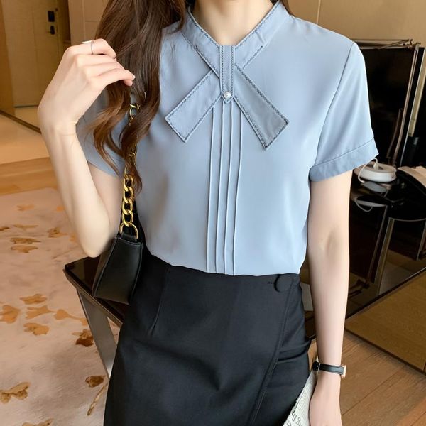 women's blouses & shirts blouse women summer 2021 fashion office lady korea style short sleeve chiffon solid o-neck blusas womens and, White
women's blouses & shirts blouse women summer 2021 fashion office lady korea style short sleeve chiffon solid o-neck blusas womens and, White
