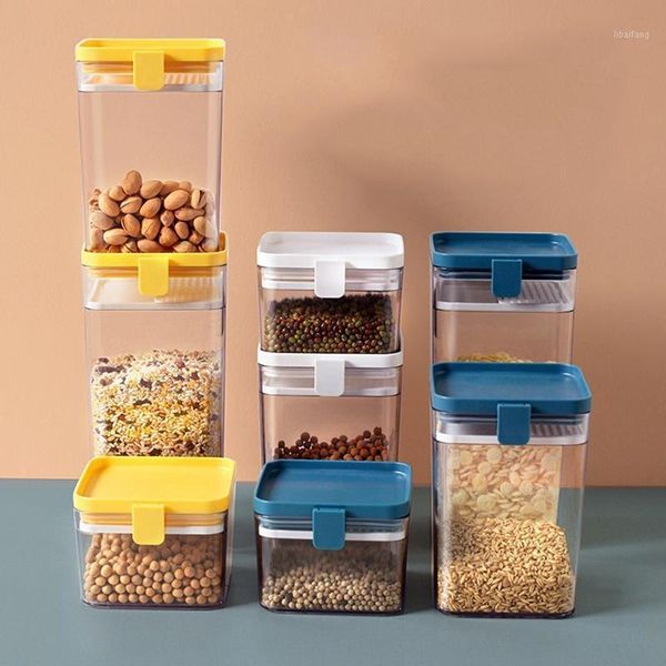 storage bottles & jars kitchen grain sealed container transparent square dry fruit moistureproof rice bean box