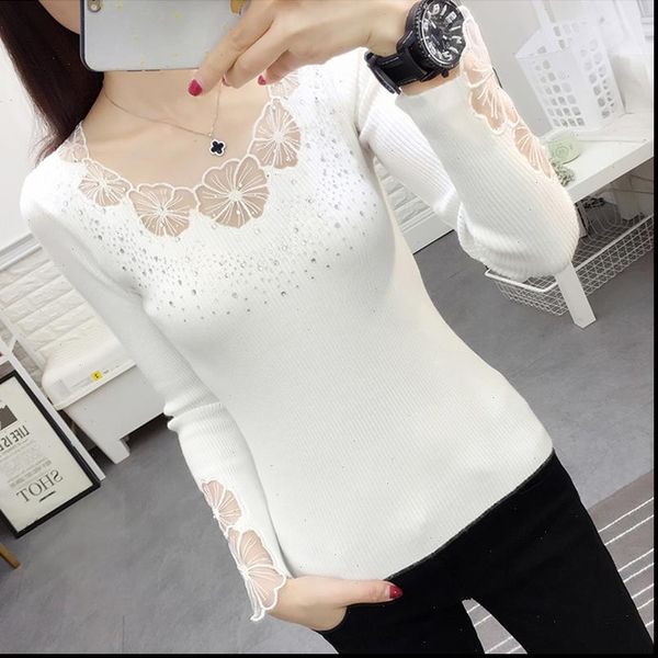lace spring embroidery women sweater o neck rhinestone pullovers mesh hollow out autumn sweaters soft lady long sleeve, White;black
lace spring embroidery women sweater o neck rhinestone pullovers mesh hollow out autumn sweaters soft lady long sleeve, White;black