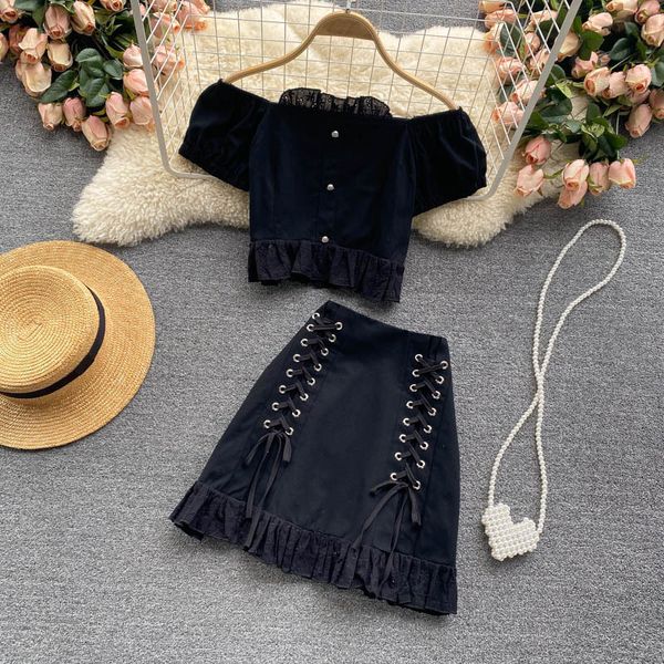 two piece dress deat female skirt slash neck frilly bandage short two pieces joint fashion temperament spring summer 11d337 xjsp, White
two piece dress deat female skirt slash neck frilly bandage short two pieces joint fashion temperament spring summer 11d337 xjsp, White