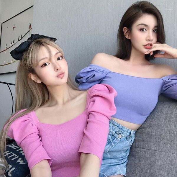 elegant square collar half puff sleeve knitting sweater women 2021 spring fall brief paragraph knitted jumper ladies women's sweat, White;black
elegant square collar half puff sleeve knitting sweater women 2021 spring fall brief paragraph knitted jumper ladies women's sweat, White;black