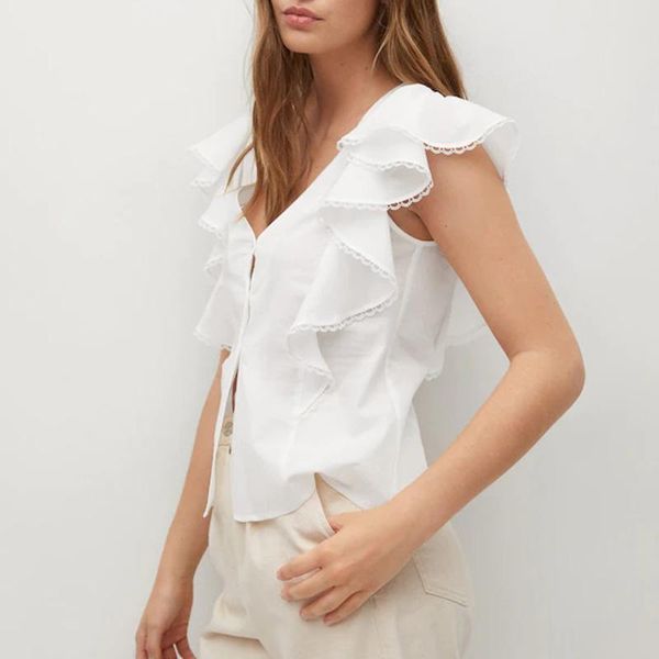 fashion v neck front buttons tshirts women elegant casual edible tree sleeveless solid tees ladies women's t-shirt, White
fashion v neck front buttons tshirts women elegant casual edible tree sleeveless solid tees ladies women's t-shirt, White