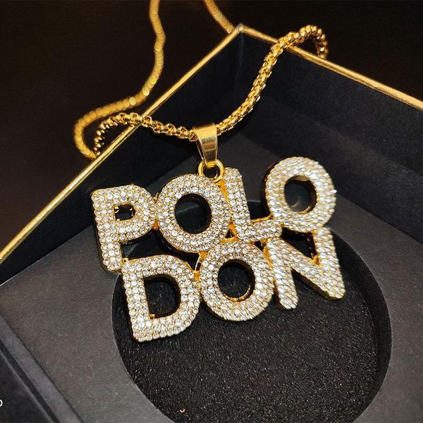 chains men's hip hop bling jewelry pendant necklace fashion letter double polodon gold color, Silver
chains men's hip hop bling jewelry pendant necklace fashion letter double polodon gold color, Silver