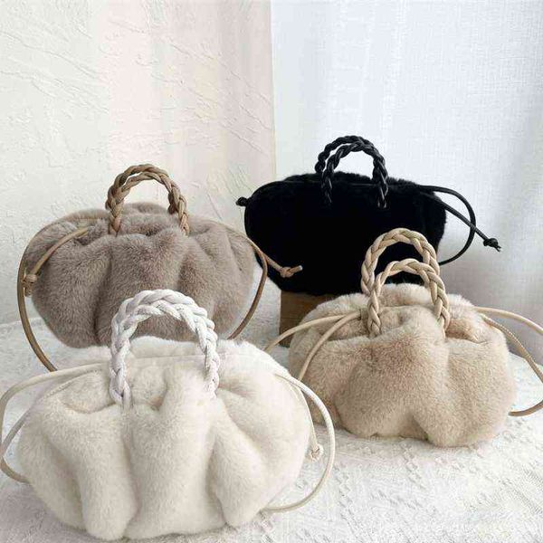 2021 autumn winter women handbags faux fur handle bag pumpkin shape drawstring shoulder bags messenger crossbody
2021 autumn winter women handbags faux fur handle bag pumpkin shape drawstring shoulder bags messenger crossbody