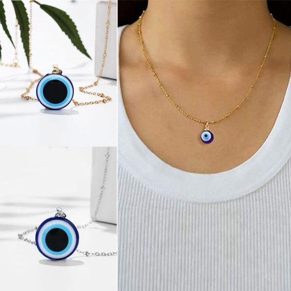 chains trendy demon eye necklace european and american golden chain turkey blue round drop shape for women, Silver
chains trendy demon eye necklace european and american golden chain turkey blue round drop shape for women, Silver