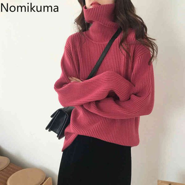 nomikuma turtleneck sweaters autumn winter clothes women solid color casual loose long sleeve pullover jumpers basic knit 210514, White;black
nomikuma turtleneck sweaters autumn winter clothes women solid color casual loose long sleeve pullover jumpers basic knit 210514, White;black