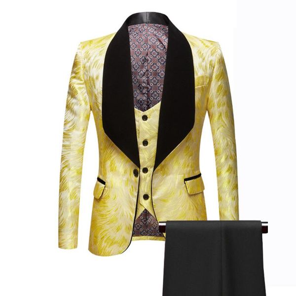 men's suits & blazers brand shiny yellow suit men 3 pieces slim fit prom dinner wedding groom man tuxedo velvet lapel jacket vest pants, White;black
men's suits & blazers brand shiny yellow suit men 3 pieces slim fit prom dinner wedding groom man tuxedo velvet lapel jacket vest pants, White;black